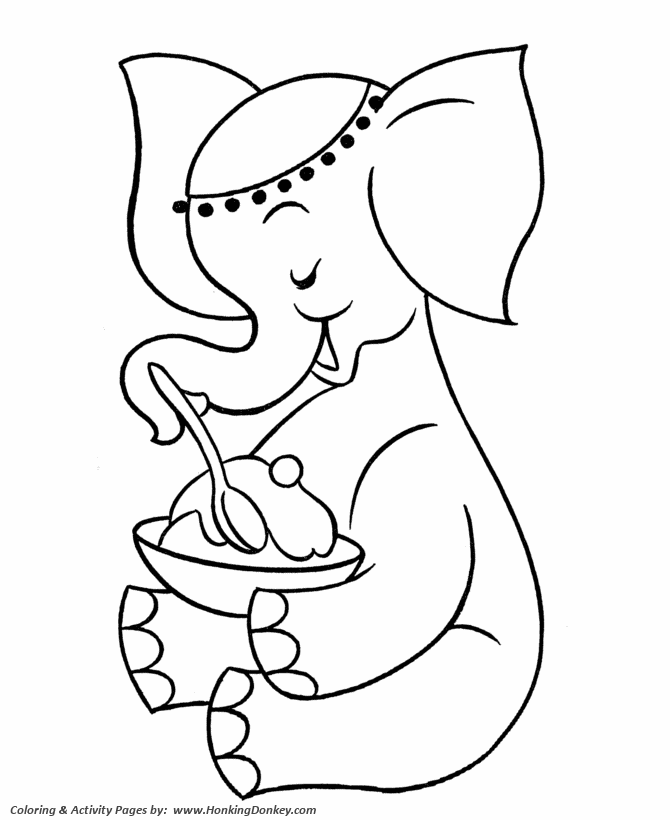 PreK Coloring Pages  Free Printable Elephant PreK Coloring page