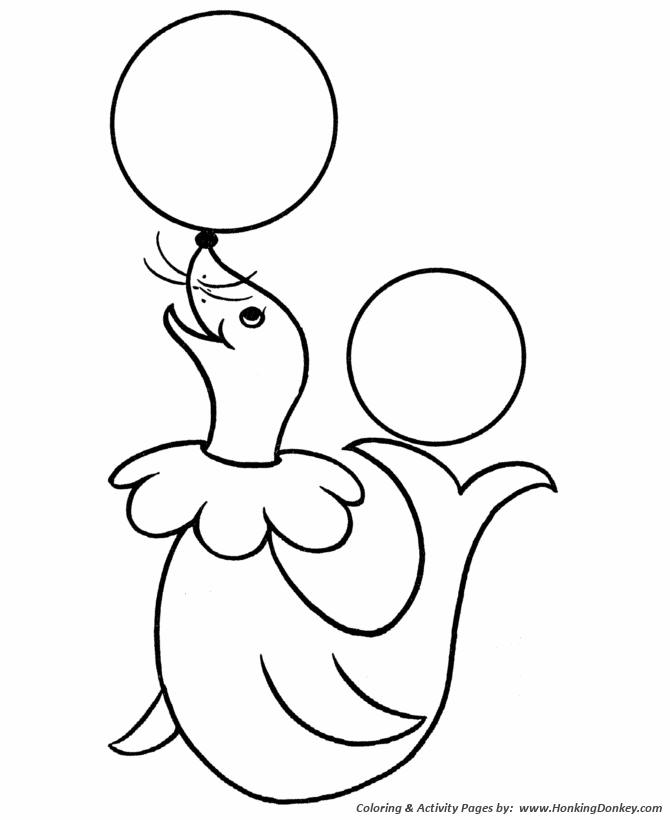 Pre-K Coloring pages | Circus Seal