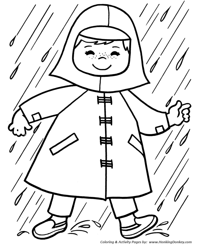 Spring Season Coloring page | Spring Showers