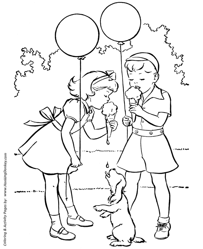 Spring Season Coloring page | Ice Cream Fun