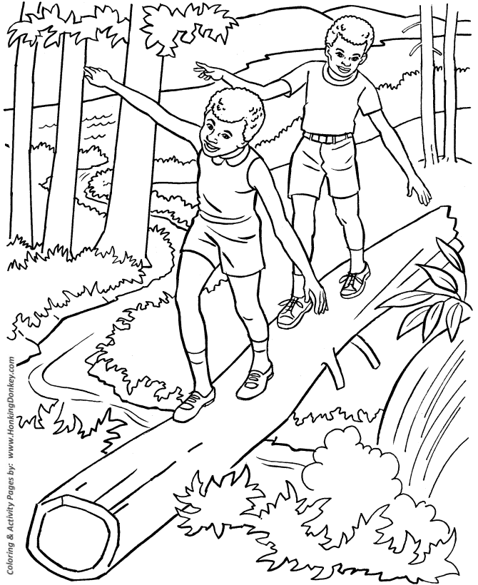 Summer Season Coloring page | Nature hikes