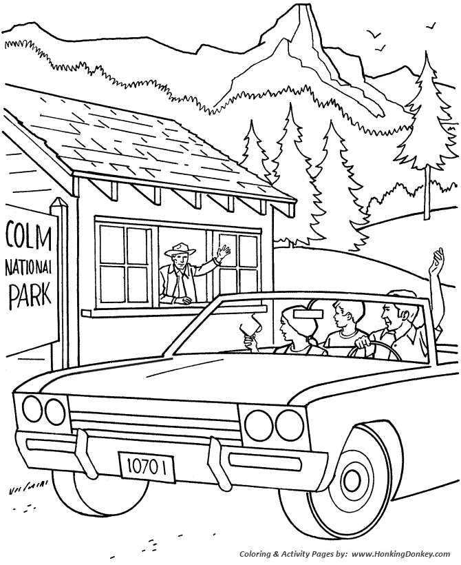 Summer Season Coloring page | Visit a National Park