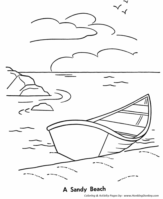 Summer Season Coloring page | Fun at the Shore