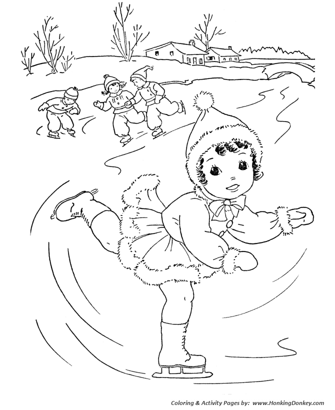 ice skating coloring pages for kids - photo #29