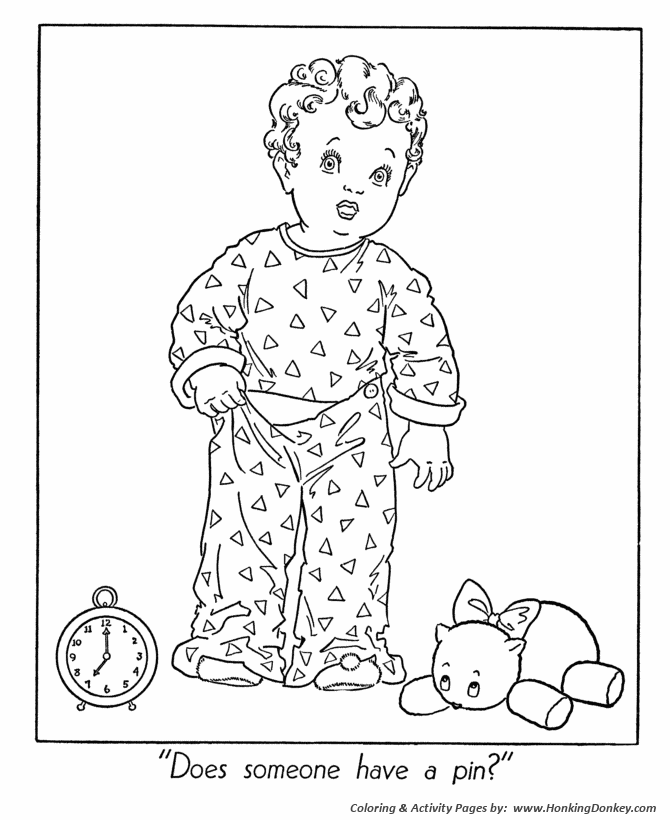 Winter Season Coloring page | Pajamas to bed