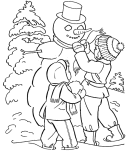 Winter Coloring Pages - Snowman