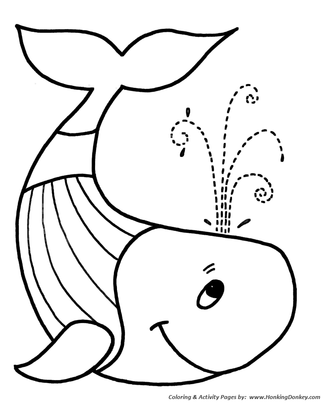 Simple Shapes Coloring pages | Whale