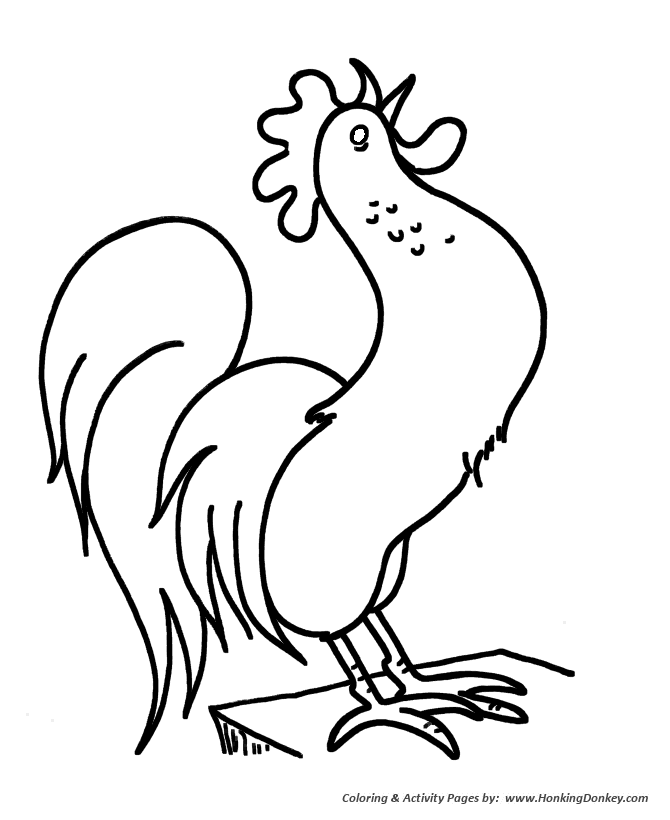 Simple Shapes Coloring pages | Rooster