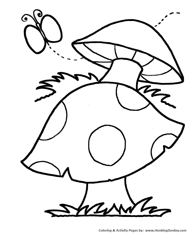Simple Shapes Coloring pages | Spotted Mushroom