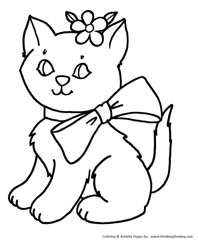 Simple Shapes Coloring pages | Kitty Cat