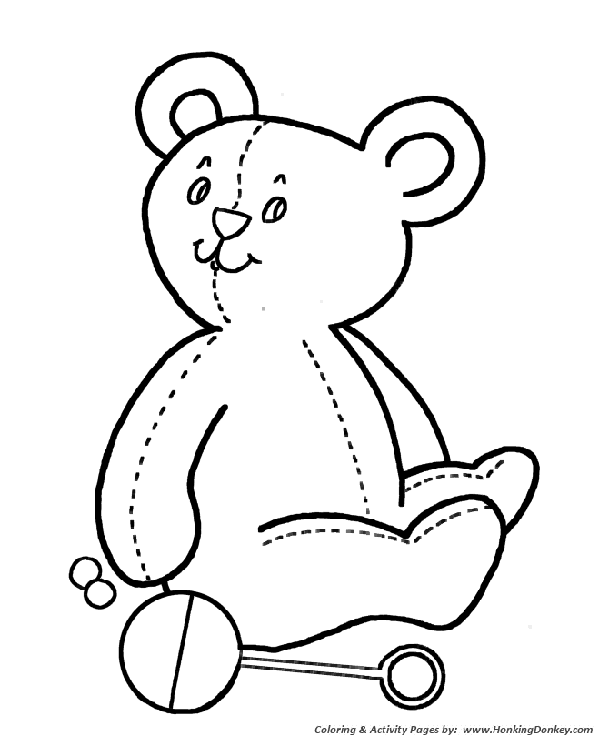 Simple Shapes Coloring pages | Teddy Bear Doll
