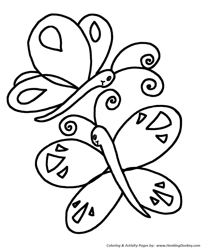 Simple Shapes Coloring Pages | Free Printable Simple Shapes Butterflys