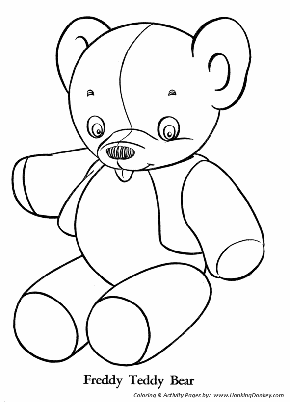 Teddy Bear Coloring pages | Kids Stuffed Teddy Bear