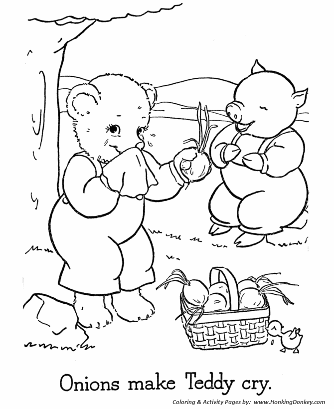 Teddy Bear Coloring pages | Baby Bear cry