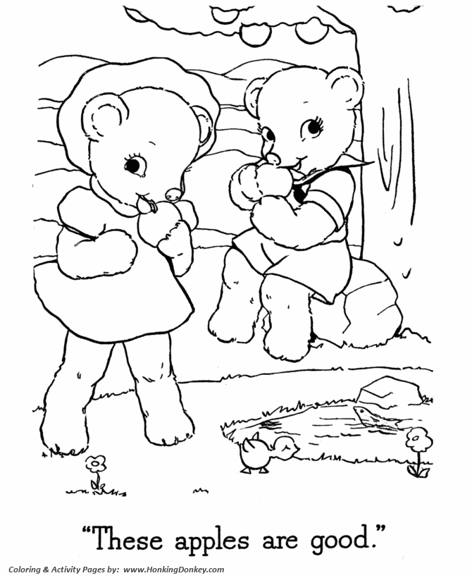 Teddy Bear Coloring Pages Free Printable Boy Girl Picnic