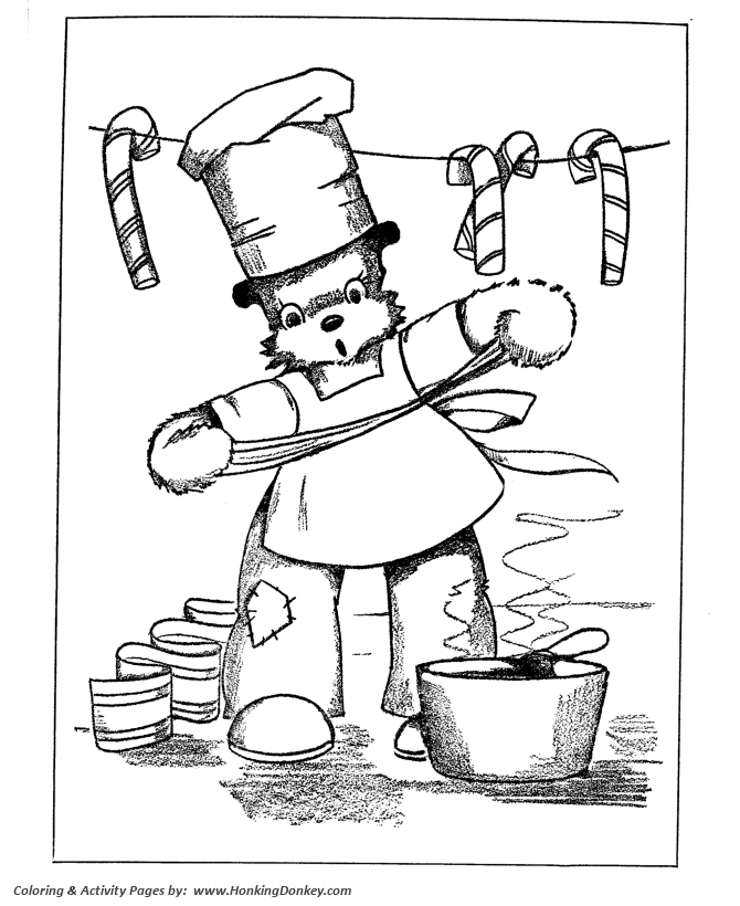 Teddy Bear Coloring pages | Candy Chief Bear