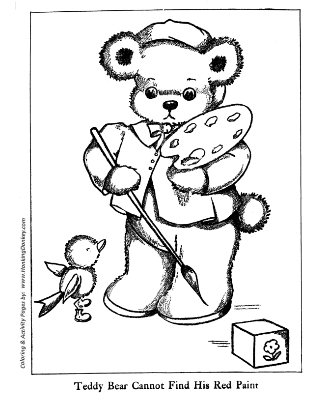 Teddy Bear Coloring pages | Painter Bear