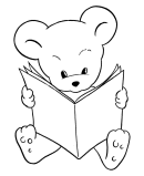 Teddy Bear Coloring pages | Reading Bear