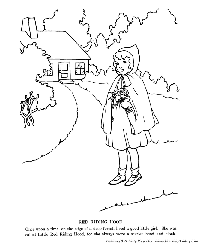 Little Red Riding Hood Coloring pages | The classic story of Little Red Riding Hood