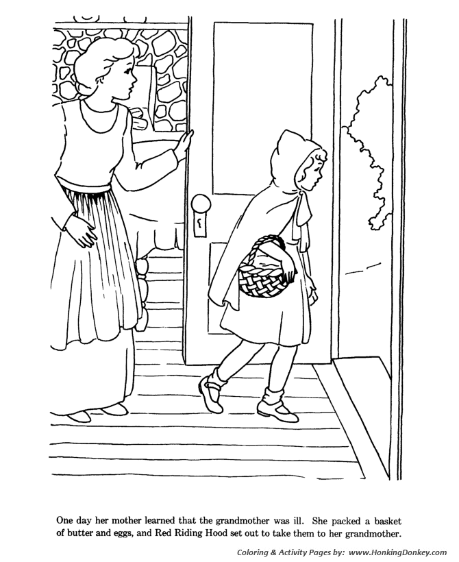 Little Red Riding Hood Coloring pages | visit her sick grandmother