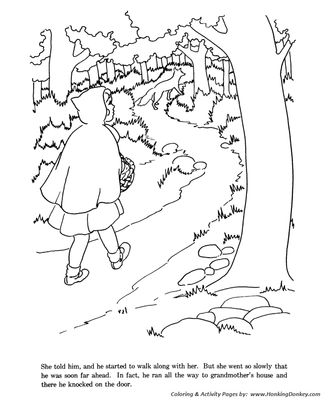 Little Red Riding Hood Coloring pages | Told the wolf where she was going