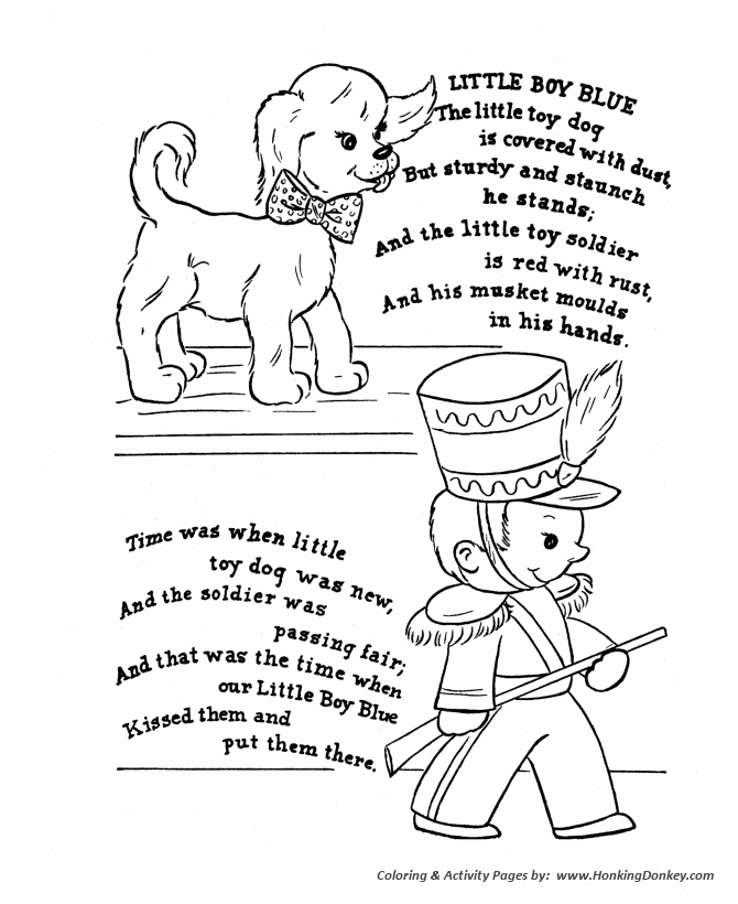 Nursery Rhyme coloring page | The Little Toy Dog