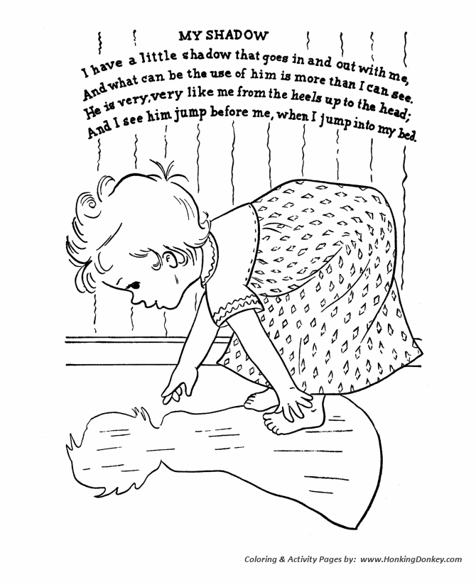 Nursery Rhyme coloring page | My Shadow