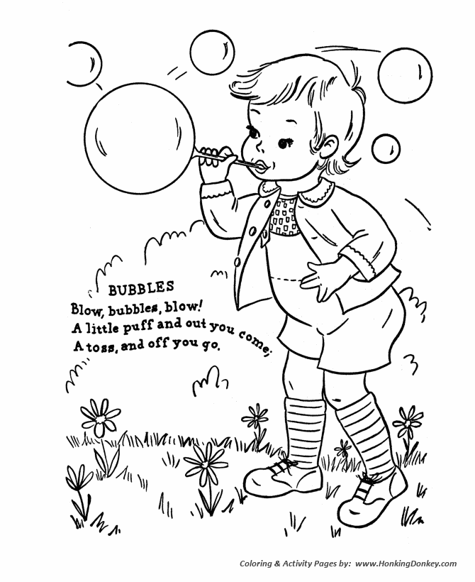 Nursery Rhyme coloring page | Bubbles