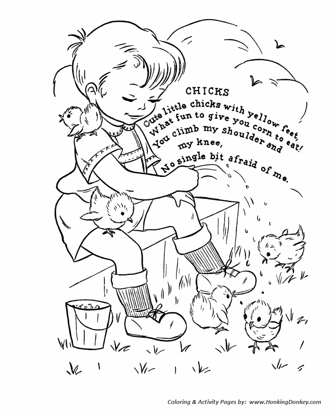 Nursery Rhyme coloring page | Chicks
