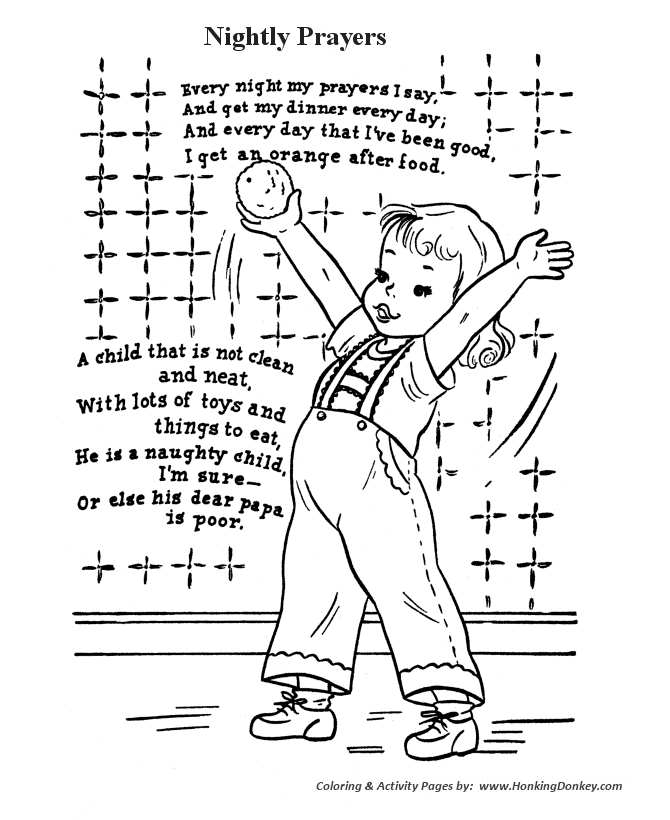 Nursery Rhyme coloring page | Nightly Prayers