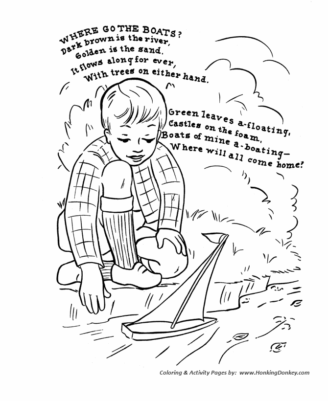 Nursery Rhyme coloring page | Where go the boats