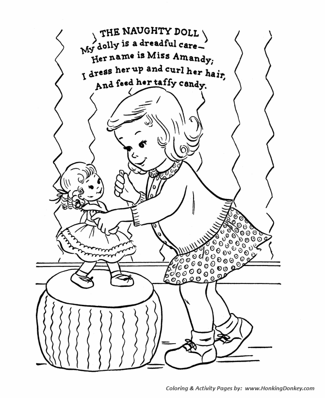 Nursery Rhyme coloring page | The Naughty Doll