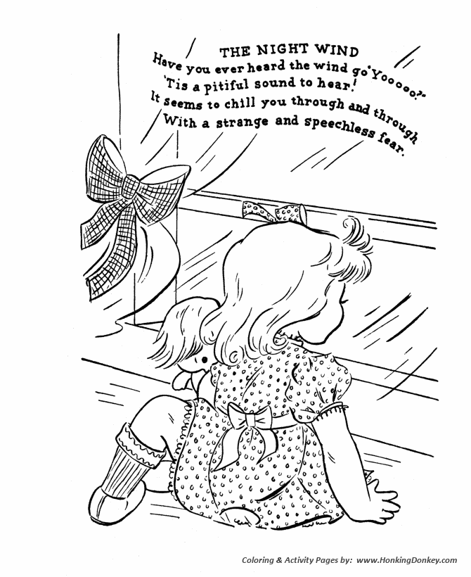 Nursery Rhyme coloring page | The Night Wind