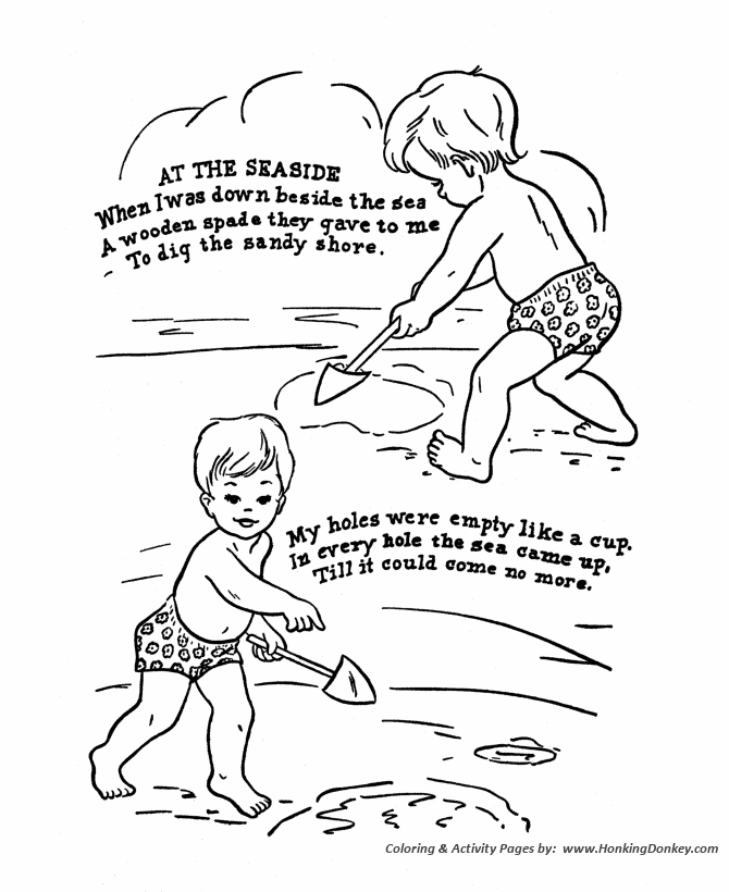 Nursery Rhyme coloring page | At the Seaside