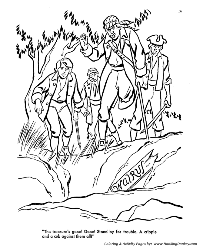 Treasure Island - Pirate Coloring pages | The Treasure is Gone!