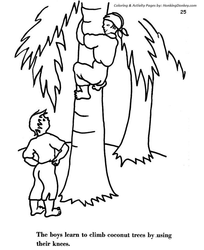 Swiss Family Robinson Adventure Story Coloring pages 