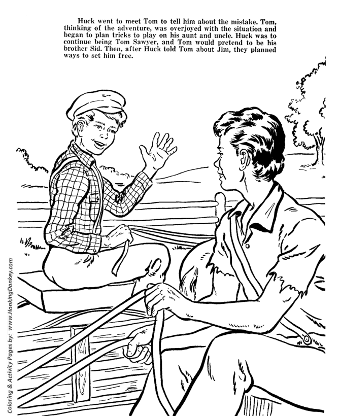 Huck Finn Coloring page by Mark Twain