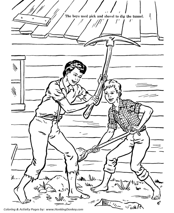 Huck Finn Coloring sheet | Kids Adventure Story by Mark Twain