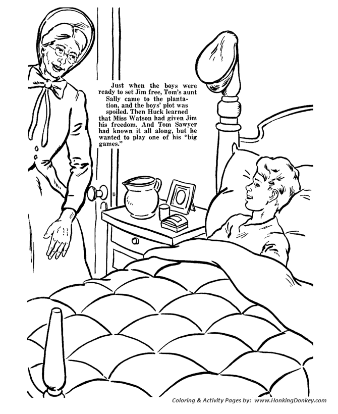 Huck Finn Coloring pages | Adventure Story by Mark Twain