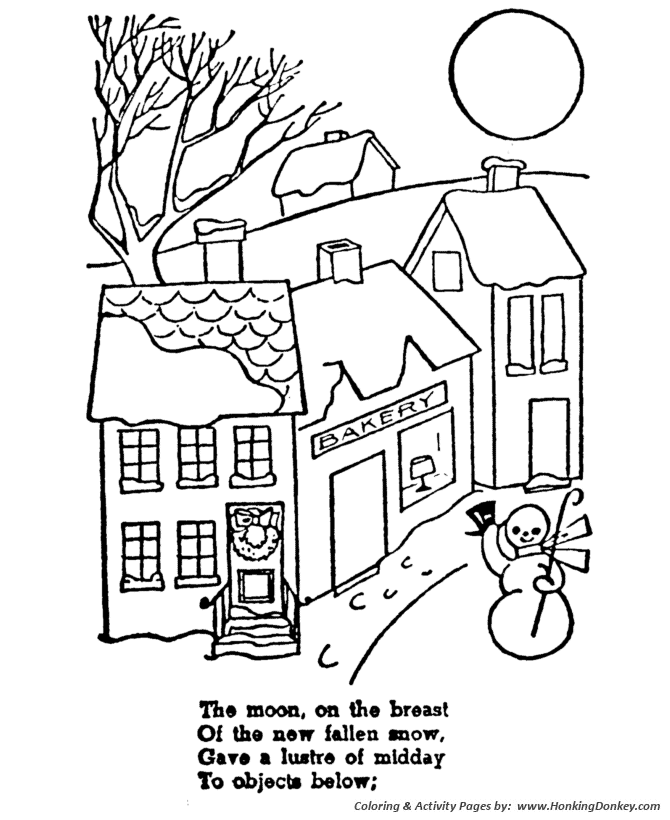 The Night Before Christmas Coloring pages | The Moon on the breast, Of the new fallen snow