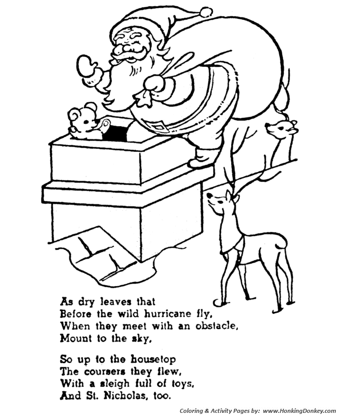 The Night Before Christmas Coloring pages | With a sleigh full of toys,  And Saint Nicholas too