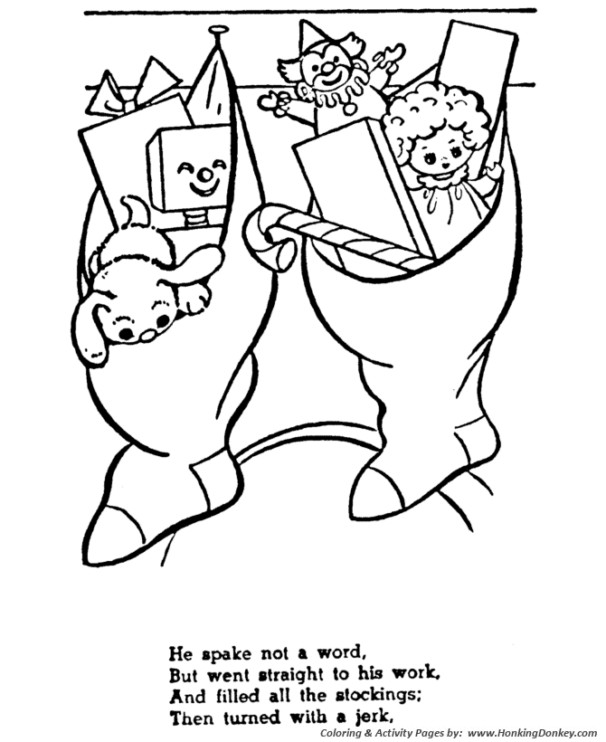 The Night Before Christmas Coloring pages | He spake not a word, But went straight to his work